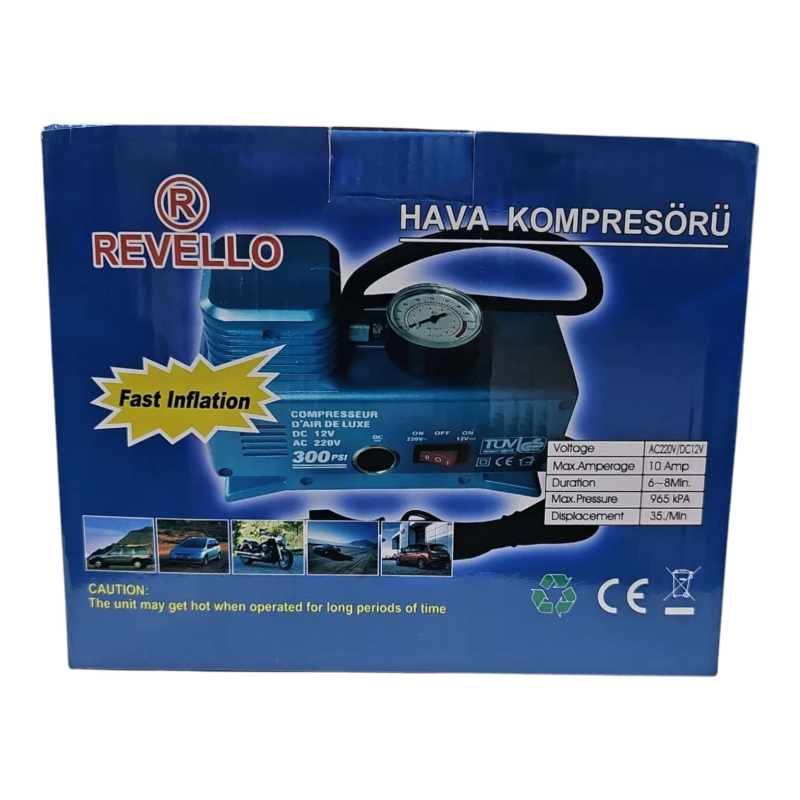 REVELLO HAVA KOMPRESÖRÜ ELEKTRİK VE ÇAKMAKLI
