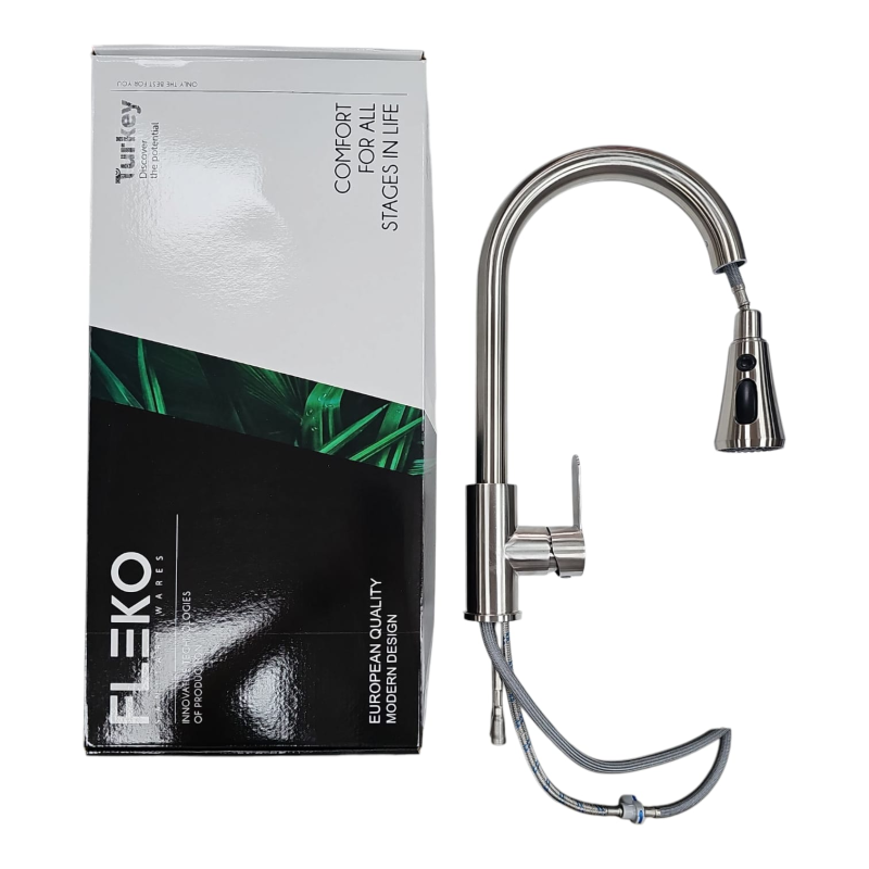 FLEKO FLORA SPİRALLİ EVYE İNOX BATARYA