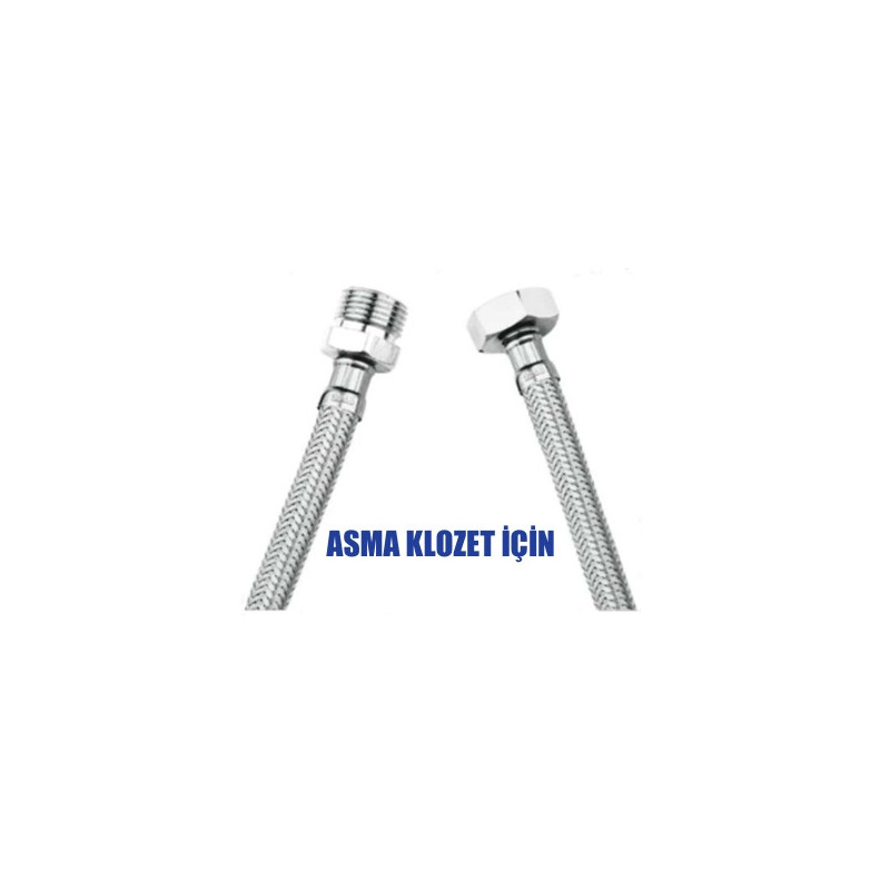 3/8 DİŞİ-1/2 ERKEK 50 CM FLEX HORTUM ASMA KLOZET İÇİN