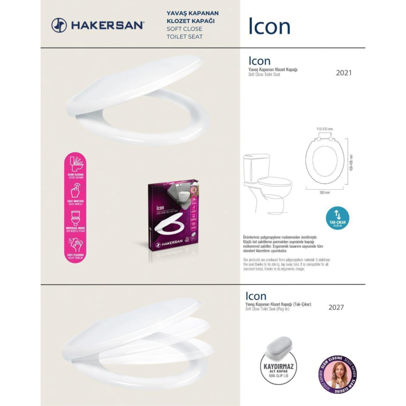 HAKERSAN SMART ICON KLOZET KAPAK