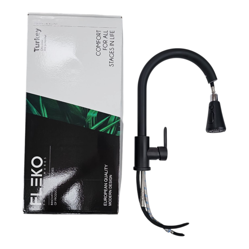 FLEKO FLORA SPİRALLİ EVYE SİYAH BATARYA