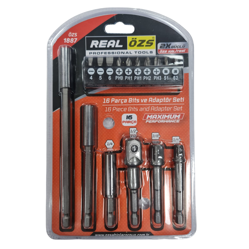 REAL BİTS VE ADAPTÖR SETİ 16 PARÇA 1887-82151